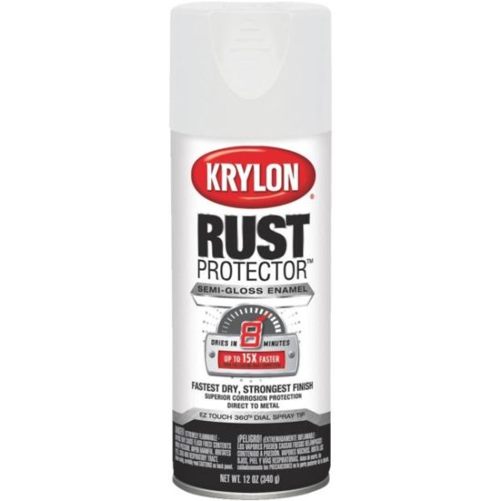 Krylon Rust Tough 12 Oz. Semi-Gloss Alkyd Enamel Spray Paint, White