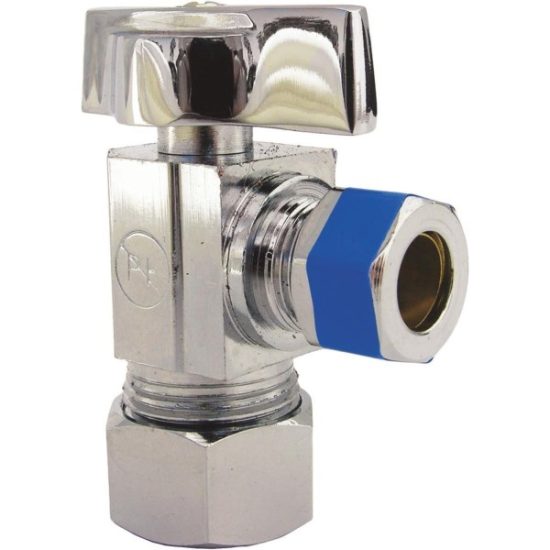 Lasco 5/8 In. Copper C Inlet x 3/8 In. C Outlet 1/4 Turn Angle Valve