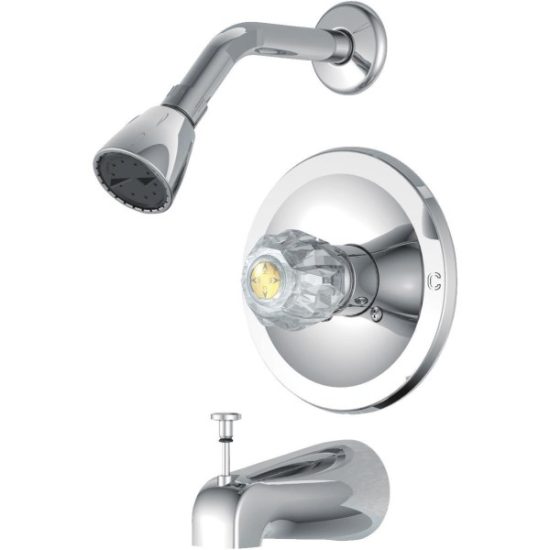 Home Impressions Chrome Single-Handle Acrylic Knob Tub & Shower Faucet