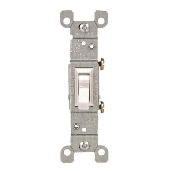 Leviton Residential Grade 15 Amp Toggle Single Pole Switch, White