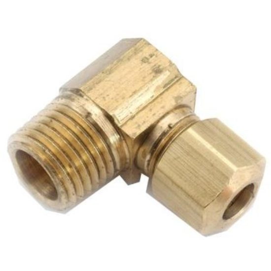 Anderson Metals 5/8 In. x 1/2 In. Male 90 Deg. Compression Brass Elbow (1/4 Bend)