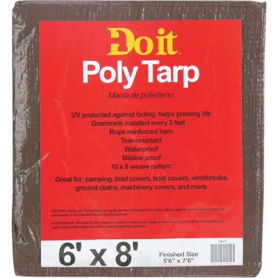 Do it Best 1 Side Green/1 Side Brown Woven 6 Ft. x 8 Ft. Medium Duty Poly Tarp