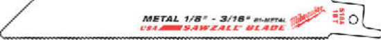 Milwaukee SAWZALL 6 In. 18 TPI Metal Reciprocating Saw Blade