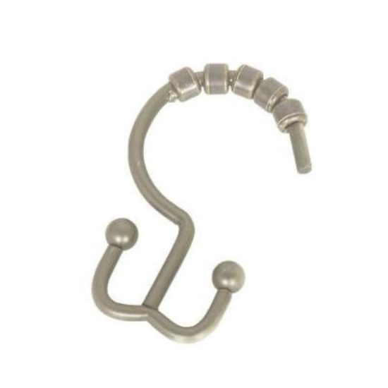 Zenith Zenna Home Brushed Nickel Double Roller Shower Curtain Hook (12 Count)
