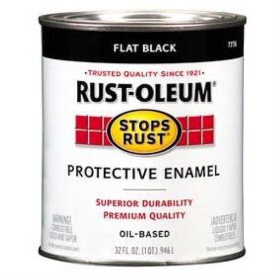 Rust-Oleum Stops Rust Oil Based Flat Protective Rust Control Enamel, Black, 1 Qt.