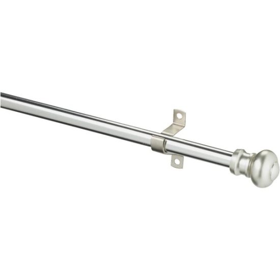 Kenney Ashby 48 In. To 84 In. 7/16 In. Satin Silver Standard Cafe Rod
