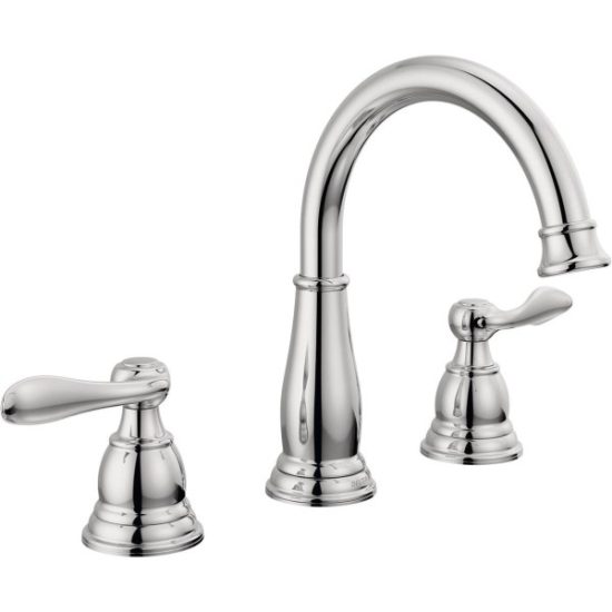 Delta Windmere Chrome 2-Handle Lever 6 In. to 16 In. Widespread Bathroom Faucet and Push Pop-Up with Overflow