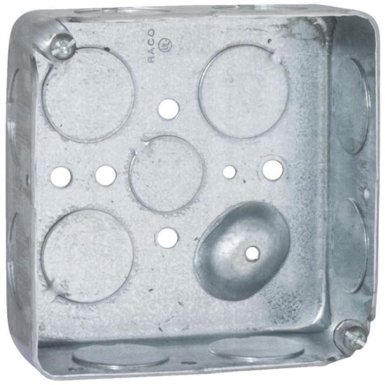 Raco Screw-On 4 In. x 4 In. Drawn Steel Square Box
