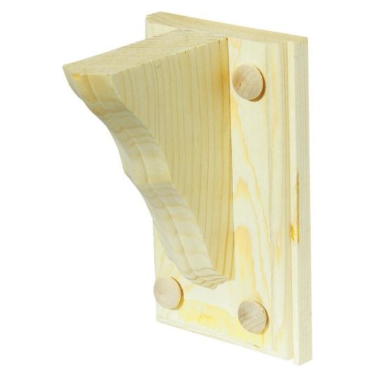 Waddell 4 In. D. x 6 In. H. Natural Wood Shelf Bracket with Backplate