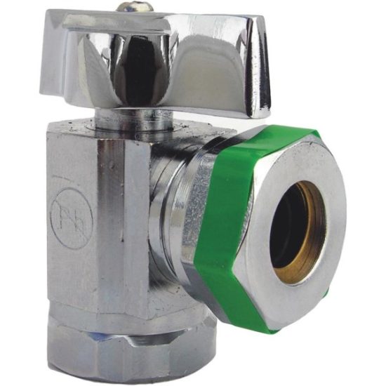 Lasco 1/2 In. IP Inlet x 1/2 In. IP Outlet 1/4 Turn Angle Valve