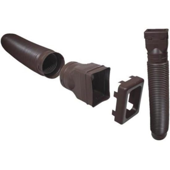 Spectra Metals Ground Spout 22 In. to 48 In. Stone K-Style Polypropylene Downspout Extender