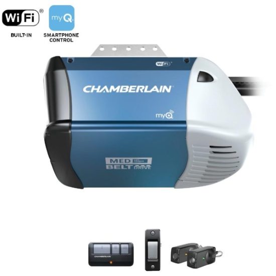Chamberlain B2202 1/2 HP myQ Smart Belt Drive Garage Door Opener with WiFi