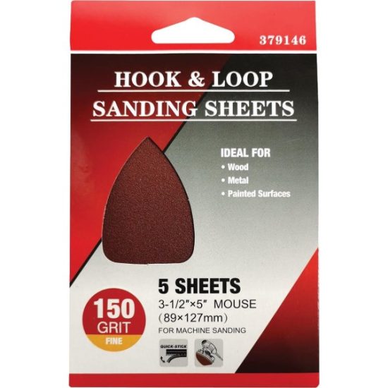 Boss 150 Grit Mouse Sandpaper (5-Pack)