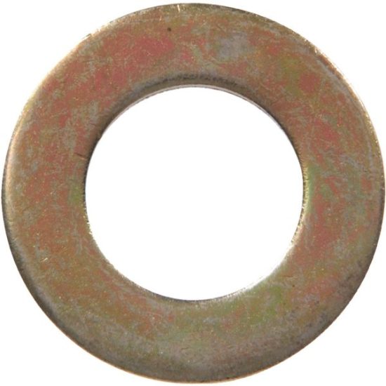 Hillman 1/4 In. SAE Hardened Steel Yellow Dichromate Flat Washer (100 Ct.)