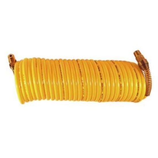 Milton ReKoil 1/4 In. x 12 Ft. Nylon Air Hose with 1/4 In. MNPT Swivel Fittings