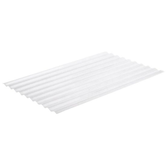 Sequentia Super600 26 In. x 8 Ft. White Round Fiberglass Corrugated Panels