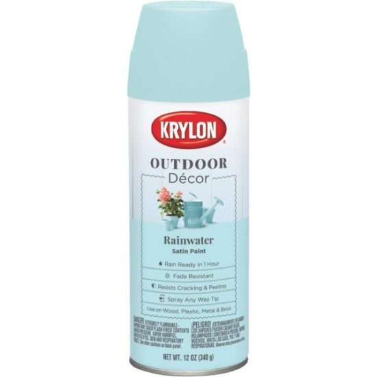 Krylon Outdoor Decor 12 Oz Satin Alkyd Spray Paint, Rainwater