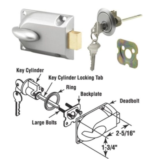Prime-Line Aluminum Center Mount Deadbolt Lock