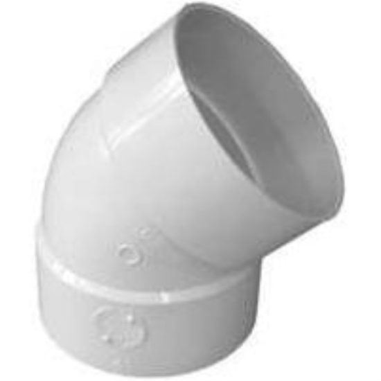IPEX Canplas 4 In. SDR 35 45 Deg. PVC Sewer and Drain Elbow (1/8 Bend)