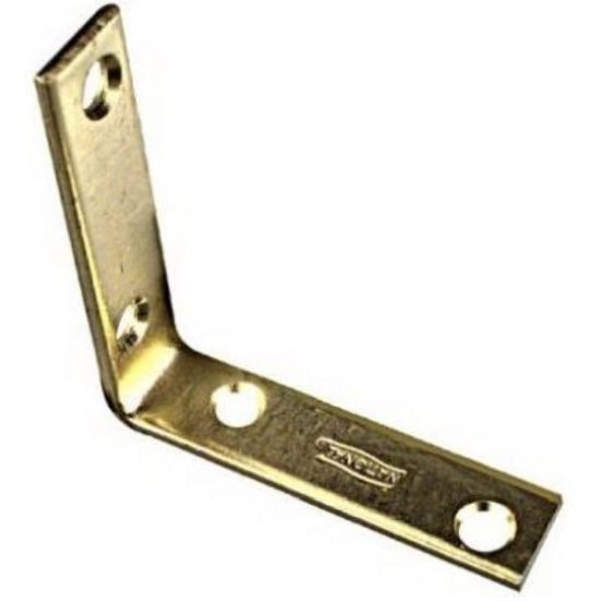 National Catalog V115 2-1/2 In. x 5/8 In. Brass Steel Corner Brace (4-Count)