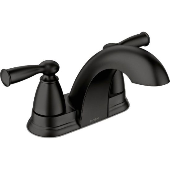 Moen Banbury Matte Black 2-Handle Low Arc Centerset Bathroom Faucet