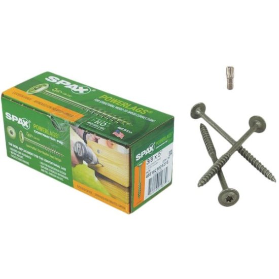 Spax PowerLags 3/8 In. x 5 In. Washer Head Exterior Structure Screw (25 Ct.)