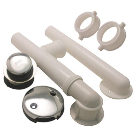 Lasco PVC Bath Drain with Polished Chrome Trim and Waste & Overflow
