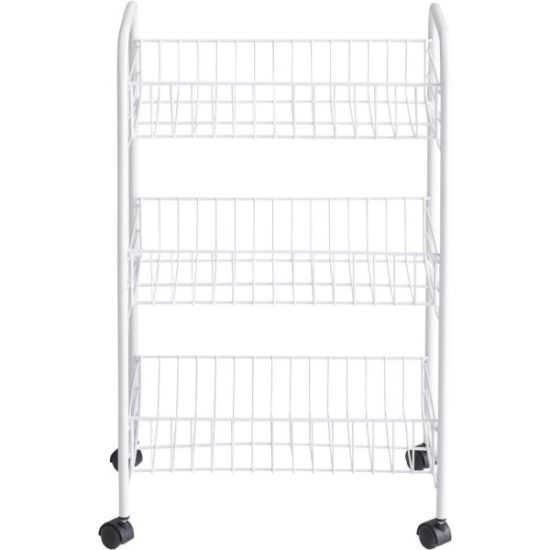 Rubbermaid White 3-Tier Wheeled Storage Cart