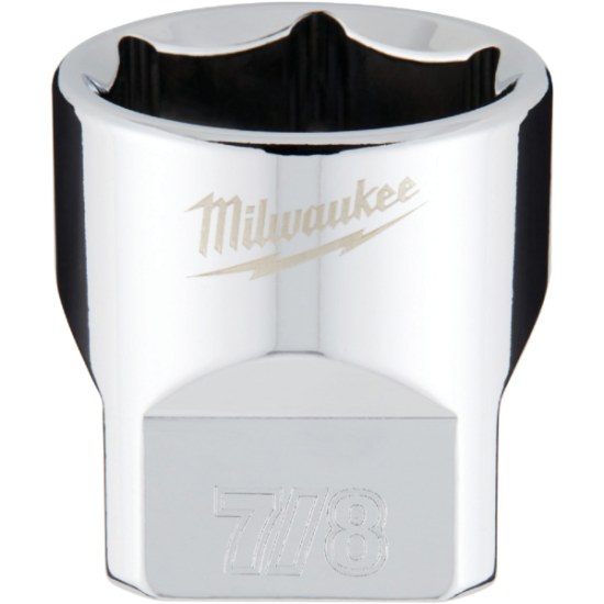 Milwaukee 3/8 In. Drive 7/8 In. 6-Point Shallow Standard Socket with FOUR FLAT Sides