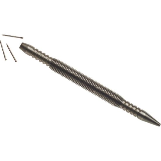 HIT Tool 2/32 In. x 7 In. HSS Steel Hammerless Spring Loaded Nail Starter & Nail Set