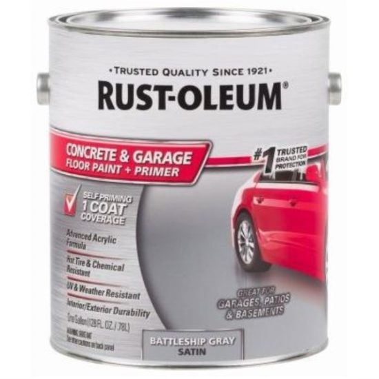 Rust-Oleum Concrete & Garage Floor Paint & Primer, 1 Gal., Battleship Gray