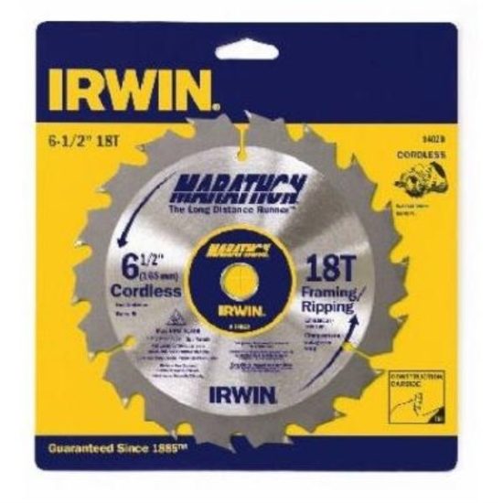 Irwin Marathon 6-1/2 In. 18-Tooth Framing/Ripping Circular Saw Blade
