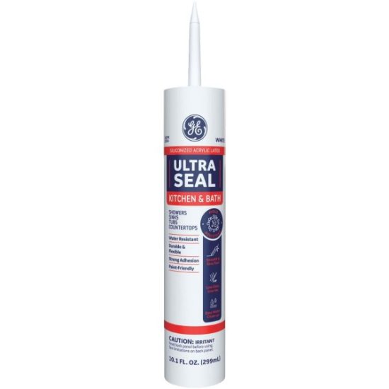 GE Ultra Seal 10.1 Oz. White Kitchen & Bath Siliconized Acrylic Latex Caulk