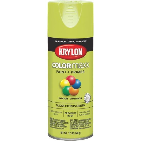 Krylon Colormaxx Gloss Spray Paint & Primer, Citrus Green