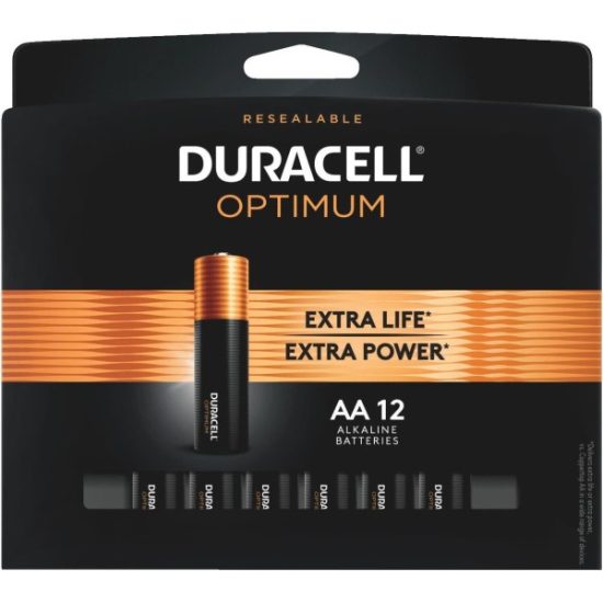 Duracell Optimum AA Alkaline Battery (12-Pack)