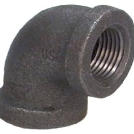 Anvil 1-1/4 In. 90 Deg. Malleable Black Iron Elbow (1/4 Bend)