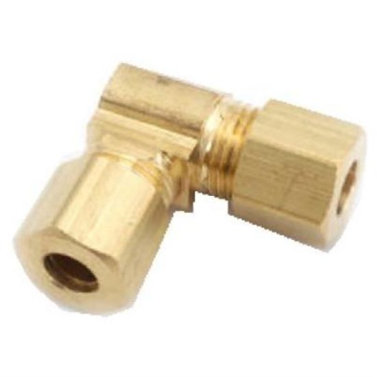 Anderson Metals 3/8 In. 90 Deg. 2-Way Compression Brass Elbow (1/4 Bend)