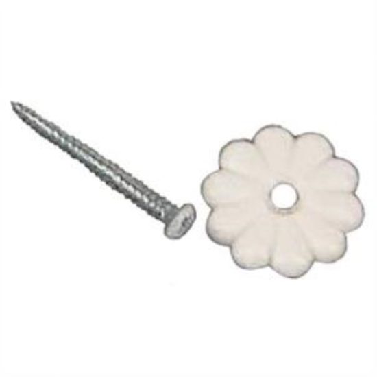 United States Hardware White Rosette with Screws (24-Count)