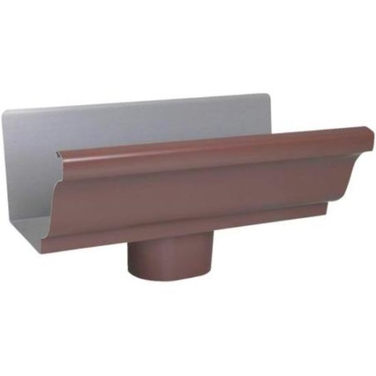 Spectra Metals 5 In. K Style Aluminum Brown Gutter Drop Outlet