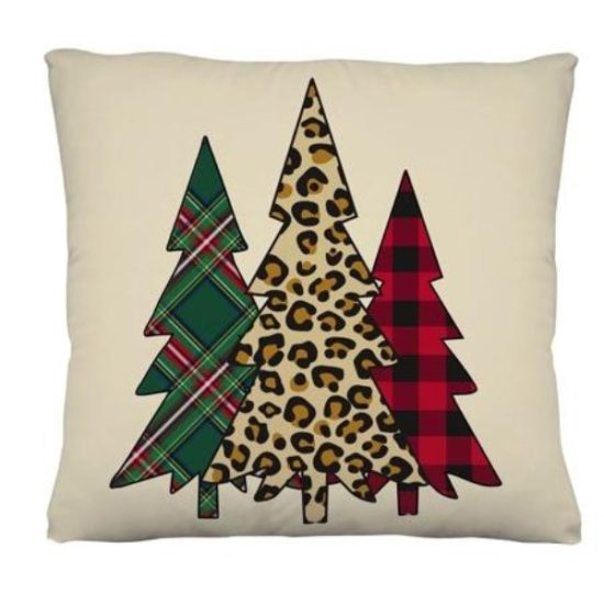 Mixed Print Christmas Trees Interchangeable Pillow Cover