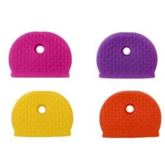 Lucky Line Vinyl Key Identifier Cap, Assorted Colors (4-Pack)