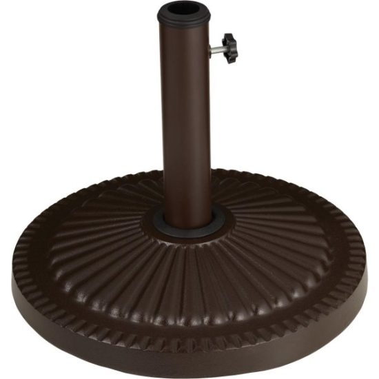 Outdoor Expressions 17.7 In. Round Brown Concrete Umbrella Base