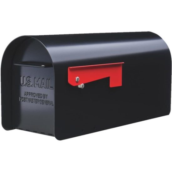 Gibraltar Ironside Black Steel Post Mount Mailbox