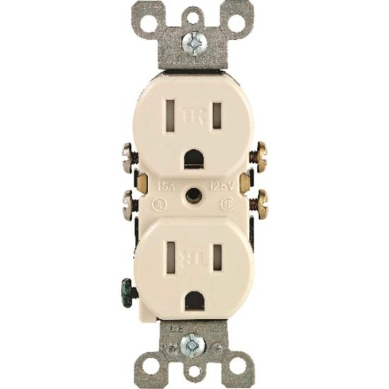 Leviton 15A Light Almond Tamper Resistant 5-15R Duplex Outlet