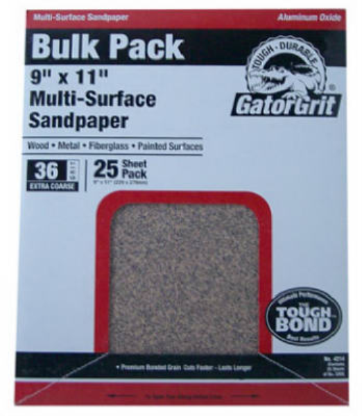 Gator Multi-Surface 9 In. x 11 In. 100 Grit Medium Sandpaper (25-Pack)