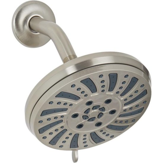 Home Impressions 6-Spray 1.8 GPM Fixed Showerhead, Brushed Nickel
