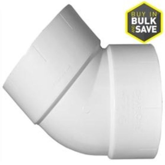 Charlotte Pipe 1-1/2 In. Schedule 40 45 Deg. Sanitary DWV PVC Elbow (1/8 Bend)