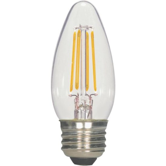 Satco 60W Equivalent Warm White B11 Medium Traditional LED Decorative Light Bulb (2-Pack)