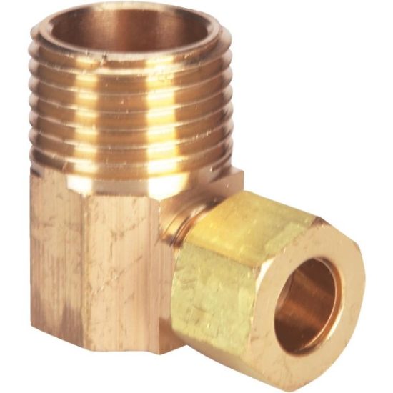 Do it 3/8 In. x 1/2 In. Male 90 Deg. Low Lead Compression Brass Elbow (1/4 Bend)