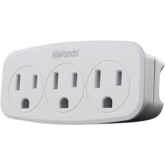 Woods White 15A 3-Outlet Tap